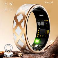 Smart Ring Fitness Tracker with Beautiful Crystal Charging Case, Step, Distance, Calories, Sleep Tracker, Activity Tracker fo...