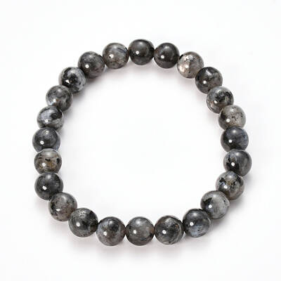 Natural Larvikite Beaded Stretch Bracelets