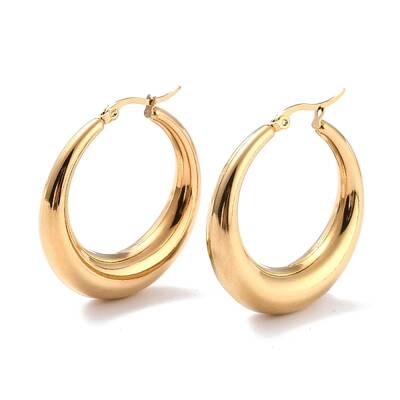 Ion Plating(IP) 304 Stainless Steel Hoop Earrings