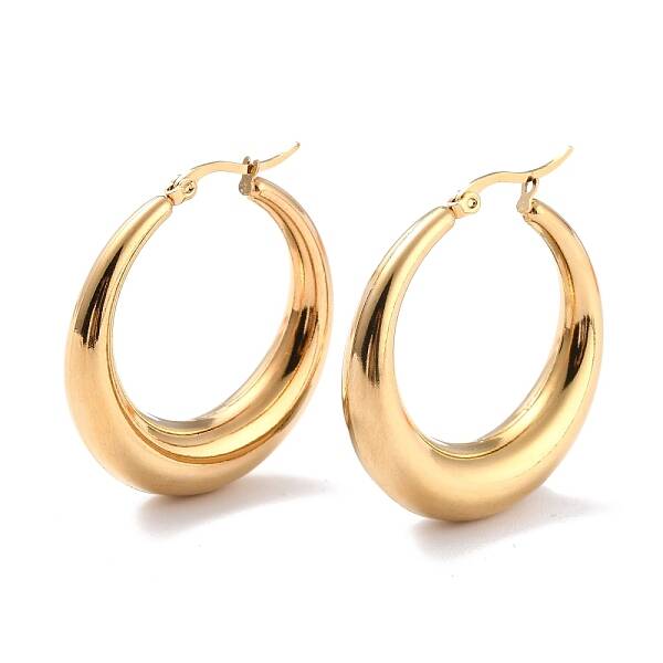 Ion Plating(IP) 304 Stainless Steel Hoop Earrings