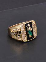 Men's Elegant Rhinestone Decorated Copper Ring, Vintage Rings Jewelry for Party & Daily Clothing Decor, Trendy All-match Jewe...