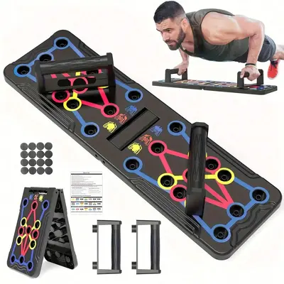 Multi-Function Foldable Push-Up Board 14 in 1 Fitness Workout Train Gym Muscle Strength  Exercise Pushups Training Portable E...