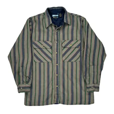 Fieldmaster Striped Flannel Shirt - Medium Green Acrylic