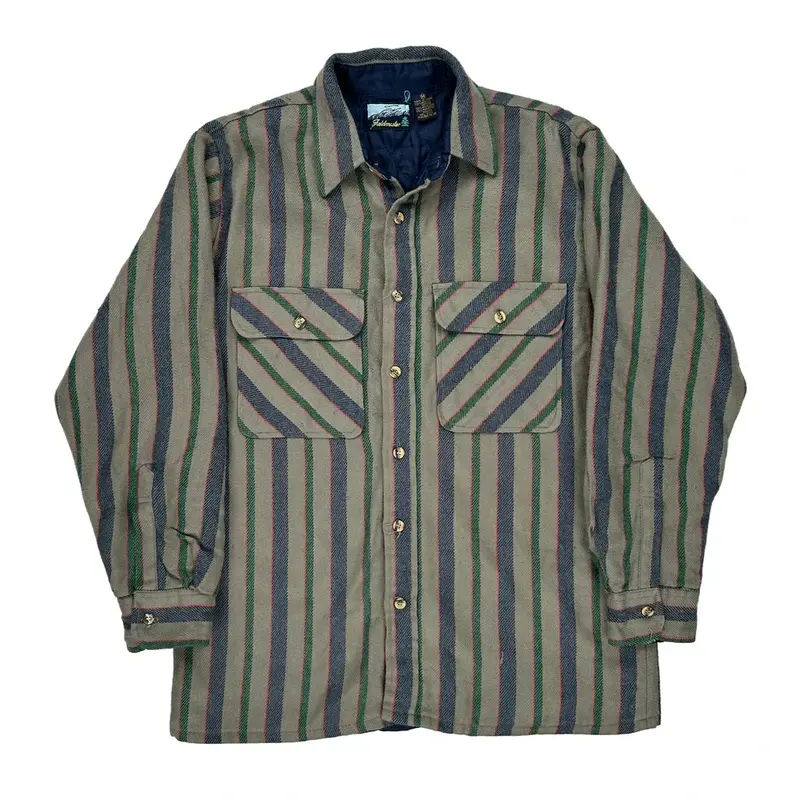 Fieldmaster Striped Flannel Shirt - Medium Green Acrylic