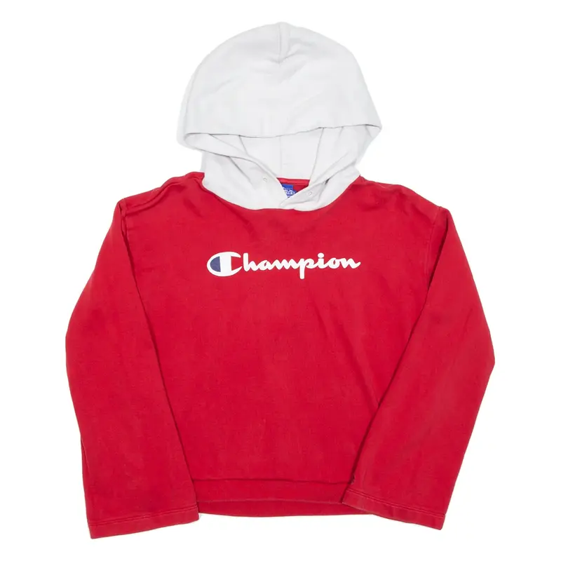 CHAMPION Cropped Open Back Womens Red Hoodie S
