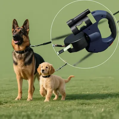 2025 Edition - 2 Dog Retractable Leash – No Tangle Engineering. Each Dog 25 lb up to 10 ft Distance. Lock and Unlock Easil...