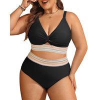 Daci Plus Size Two Piece Swimsuits - High Waisted Bikini for Women Tummy Control Bathing Suits Knot Twist Swimwear 2025