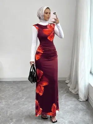 Women's Floral Print Tube Mermaid Dress, Elegant Sleeveless Maxi Dress for Party Wedding Guest, Ladies Summer Clothes, Womens...