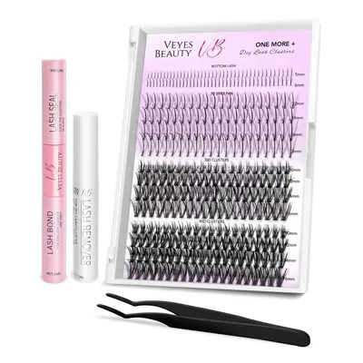 VEYESBEAUTY XpertVolume Lash Kit DIY Lash | Bottom Lash | 7D 20D Clusters | One More+ Lashes Natural Individual Extensions Ey...