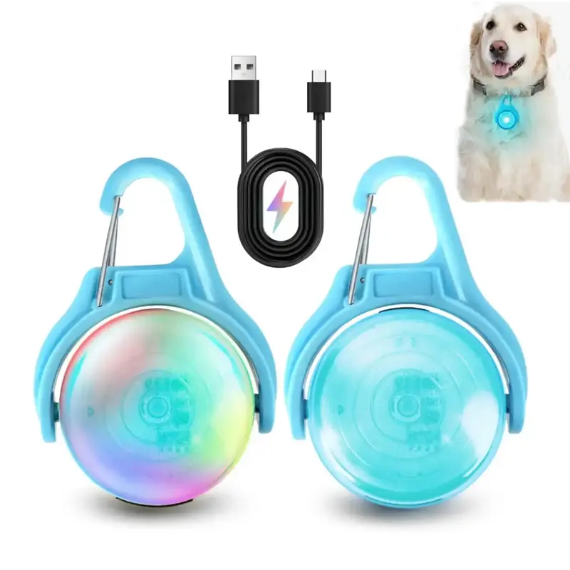 LED Dog Collar Light,4 Modes USBRechargeable Light Dog Collar Light, Ip68 Waterproof Pet Collar Light, LED Rechargeable Safet...