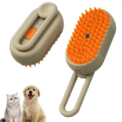 Steam Brush for Cats Dogs,Cat Steam Brushes for indoor Cats,3 in 1 Steam Cat Brush for Shedding,Silicone Pet Spray Hair Remov...