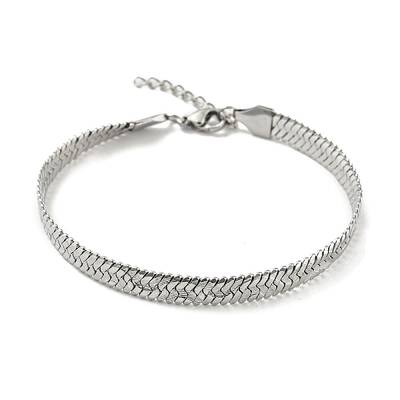 Non-Tarnish 304 Stainless Steel Herringbone Chain Bracelet
