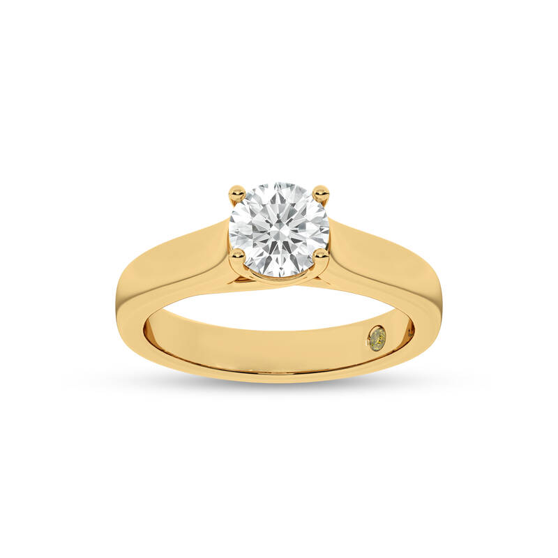 Bold Cross Prong Round Lab Grown Diamond Solitaire Ring | 10K Yellow Gold 2 CT. TW.