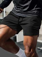 Men's Regular Fit Solid Color Drawstring Waist Gym Shorts, Casual Breathable Comfortable Shorts for Gym Workout Running, Men'...