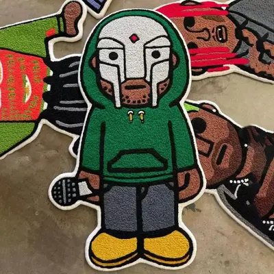 Cartoon Masked Singer Character Design Carpet, 1 Count Creative Pattern Soft Comfortable Bedside Rug, Home Decorative Mat for...