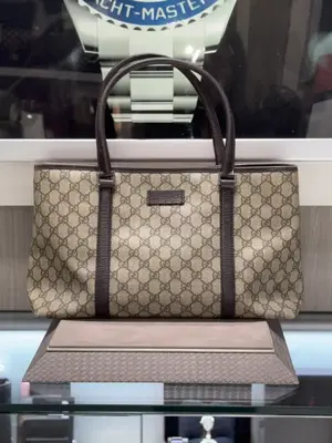 Pre-owned GUCCI Coated Canvas Shoulder Bags Original GG Supreme Canvas Tote