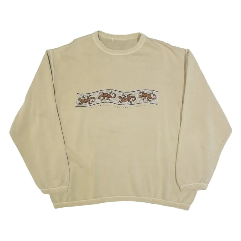 Lizard Mens Sweatshirt Beige XL