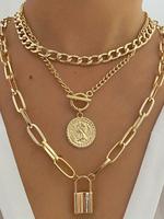 Women's Elegant Multi-layer Chain Necklace Set, Exquisite Trendy Chain Necklace, Fashionable Chain Decorated Jewelry for Wome...