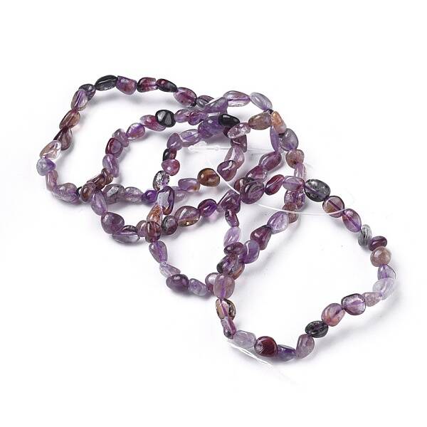 Natural Auralite Bead Stretch Bracelets