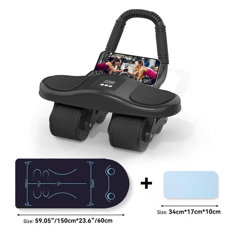 Abdominal Wheel Men's and Women's Home Elbow Brace Roller Exercise and Fitness Equipment Four-wheel healthy belly Auto Reboun...