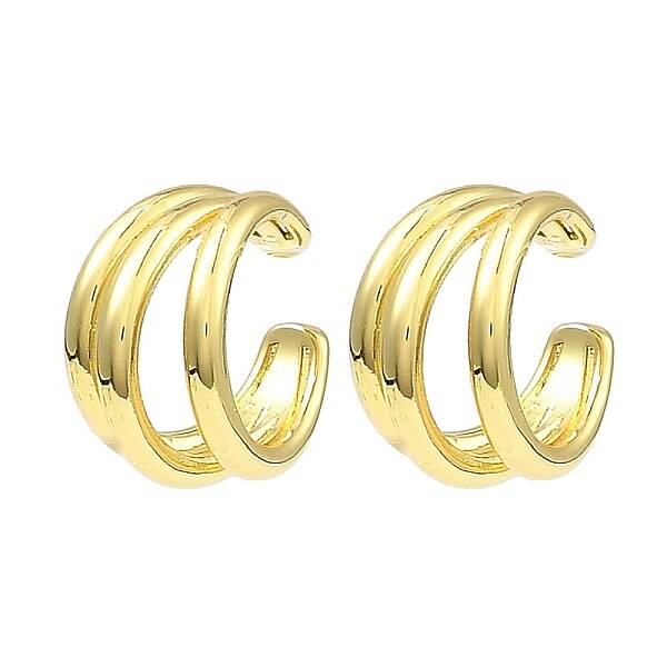 Rack Plating Brass Triple Layer Cuff Earrings