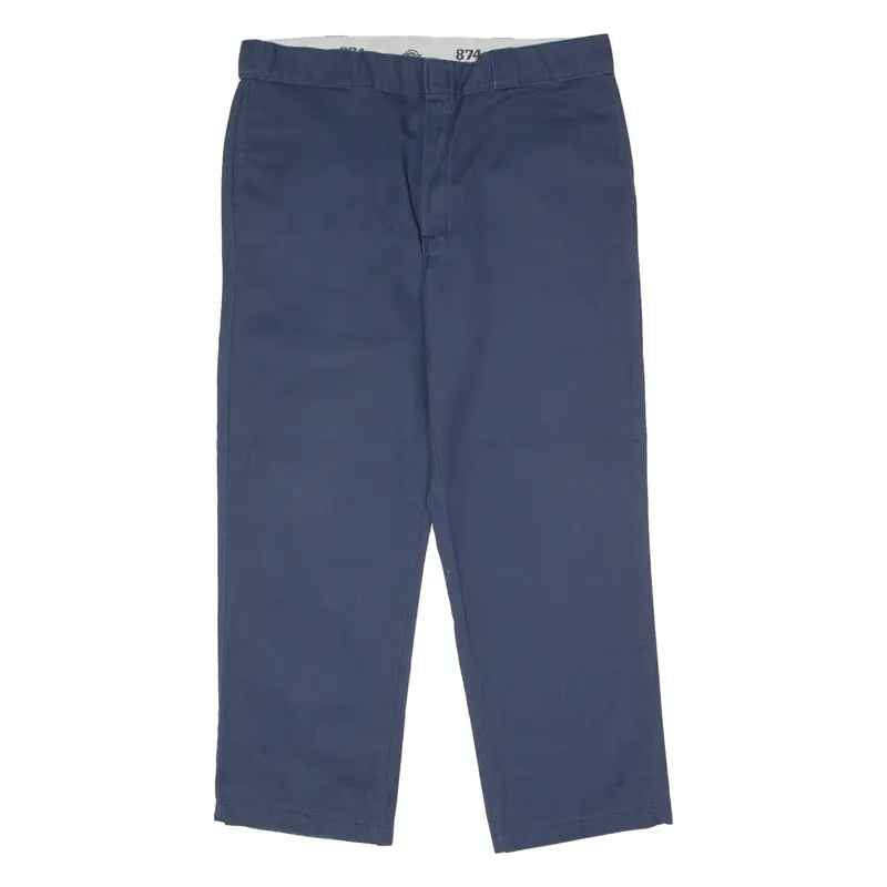 DICKIES 874 Original Workwear Mens Twill Trousers Blue Regular Straight W36 L28