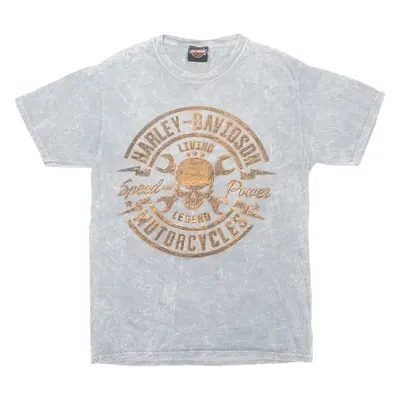 HARLEY DAVIDSON Mens Biker T-Shirt Grey S