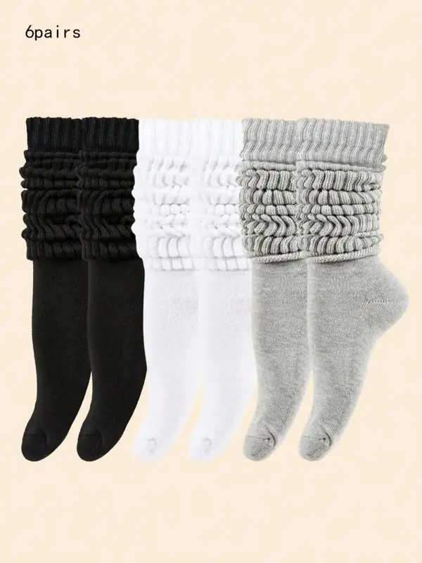 Women's Solid Color Crew Socks, Casual Comfy Breathable Socks for Daily Wear, Women's Socks for All Seasons