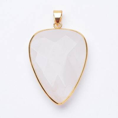 Faceted Natural Quartz Crystal Pendants