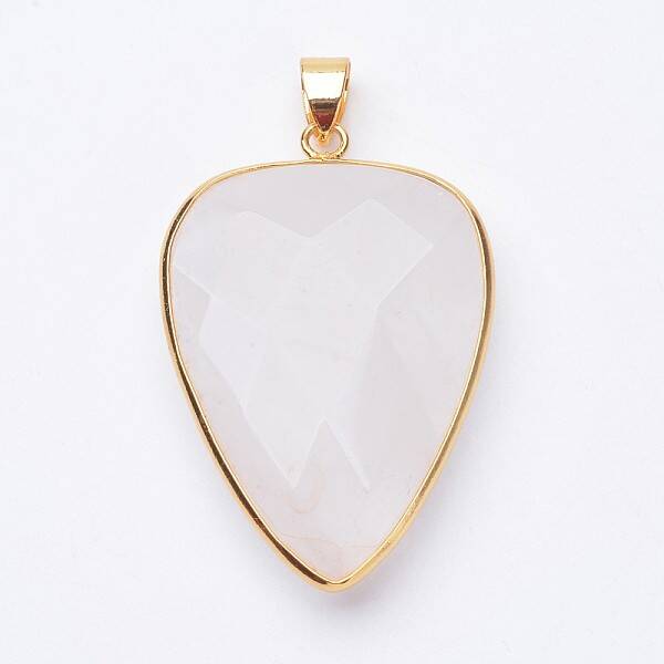 Faceted Natural Quartz Crystal Pendants