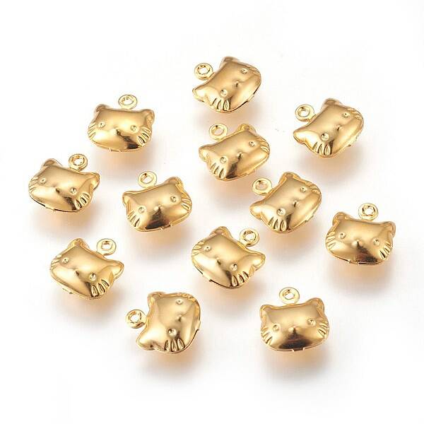 304 Stainless Steel Kitten Charms