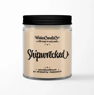 Shipwrecked 8oz Soy Candle With FREE Pin Inside Wax - Gift - Theme Park - Pirates - Nostalgic - Vacation