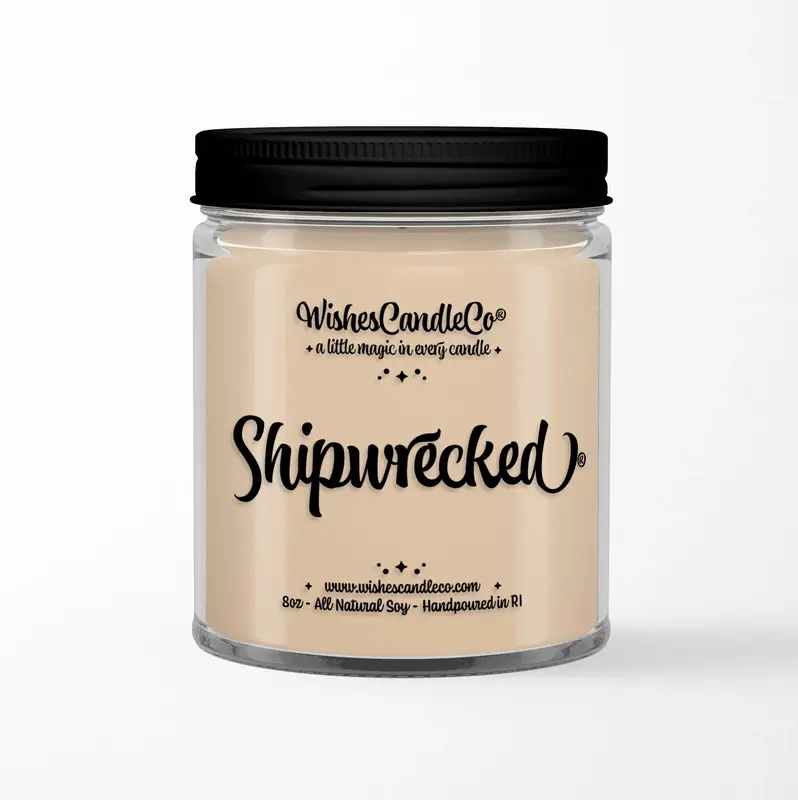 Shipwrecked 8oz Soy Candle With FREE Pin Inside Wax - Gift - Theme Park - Pirates - Nostalgic - Vacation