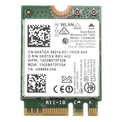 K57GX Dell Dual-Band 867Mbps 802.11 ac/a/b/g/n PCI-Express Bluetooth 4.0 M.2 Wireless G Network Card