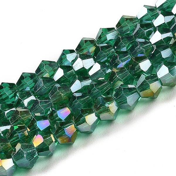 Transparent Electroplate Glass Beads Strands
