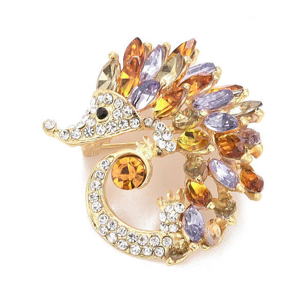 Rhinestone Hedgehog Badge