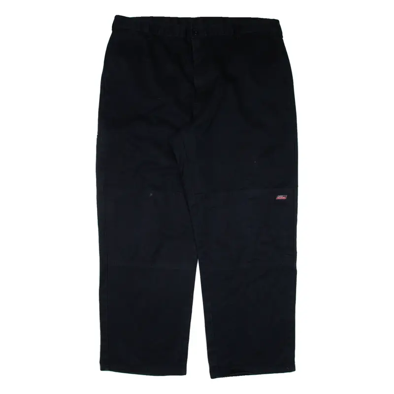 DICKIES Double-knee Workwear Mens Trousers Black Loose Straight W42 L32