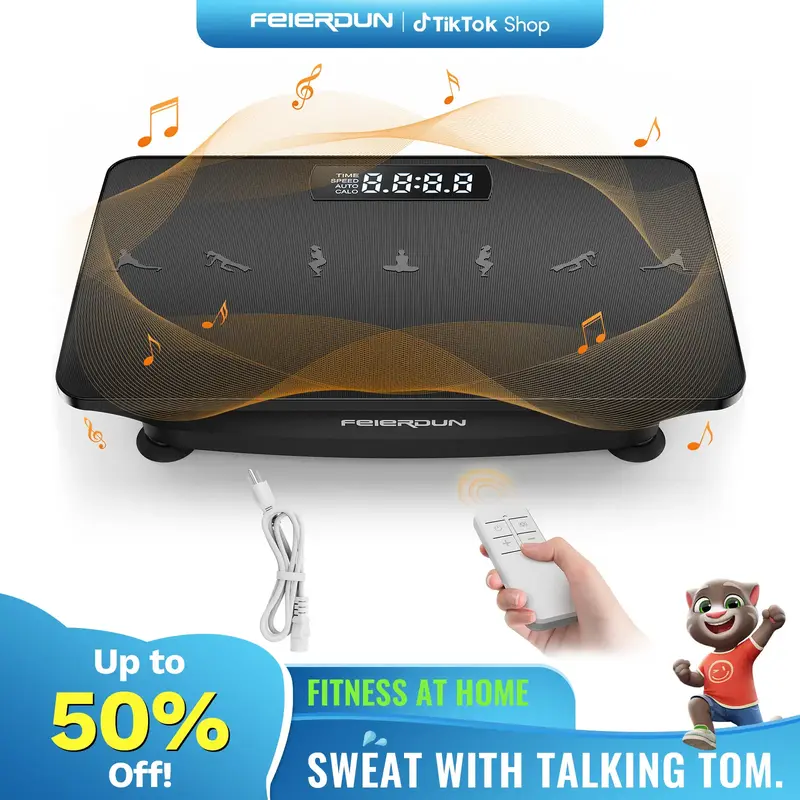 FEIERDUN Vibration Plate, Whole Body Vibration Plate Exercise Machine for Lymphatic Drainage, Power Plate Vibration Plate-Hom...