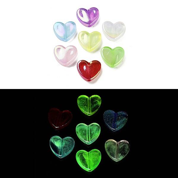 Luminous UV Plating Rainbow Iridescent Acrylic Beads