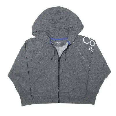 CALVIN KLEIN PERFORMANCE Relaxed Fit Hoodie Grey Full Zip Womens M