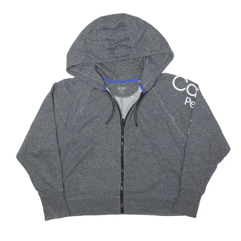 CALVIN KLEIN PERFORMANCE Relaxed Fit Hoodie Grey Full Zip Womens M