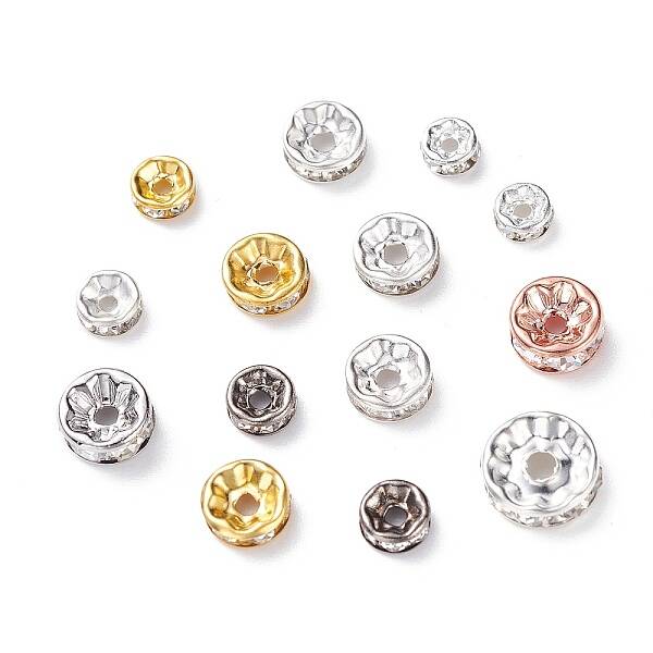 Brass Rhinestone Spacer Beads