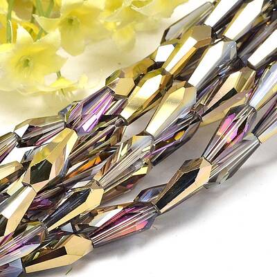 Half Plated Faceted teardrop