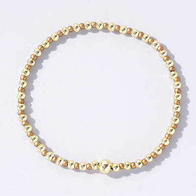 Bohemian Style Seed Beaded & Pearl Stretch Bracelet for Women