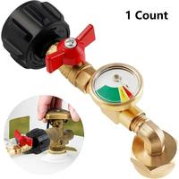 Propane Refill Adapter with Valve & Gauge, GasCylinder Filling Connector with Glow In The DarkMeter, Ball Valve Gas Tank Gas ...