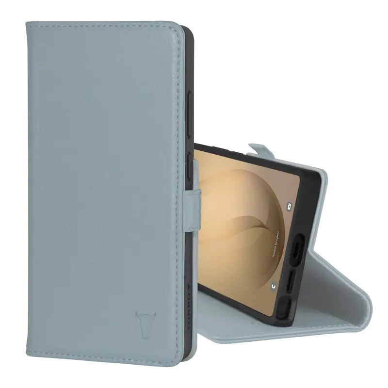 Samsung Galaxy S26 Ultra Leather Wallet Case (with Stand Function) - Light Blue