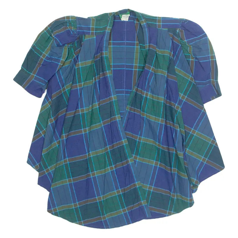 Womens Printed Blouse Blue Check M