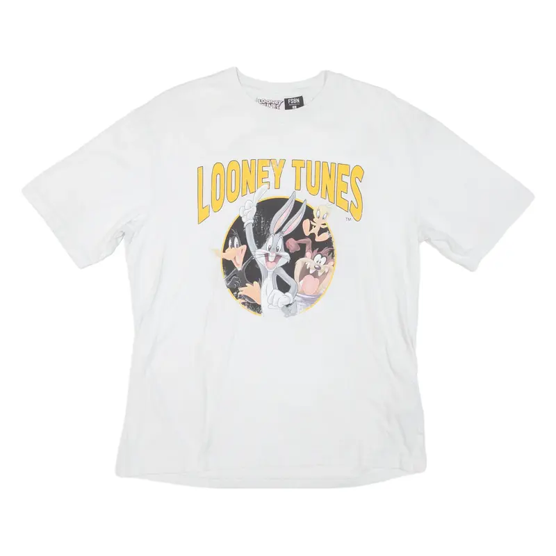 FSBN Looney Tunes Mens T-Shirt White Crew Neck S
