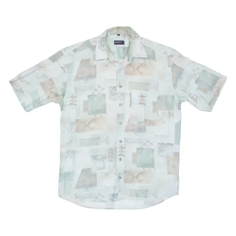 CARLETTI Mens Shirt Blue Crazy Pattern M