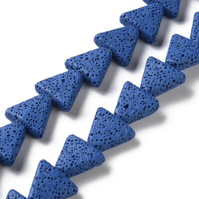 Triangle Dyed Natural Lava Rock Beads Strands
